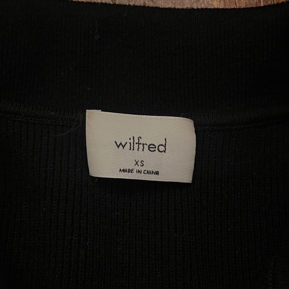 WILFRED ARITZIA Cove Black Sweater Button Down Dress - Picture 8 of 12